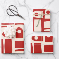 Mid-Century Modern Piquet Retro Pattern Red