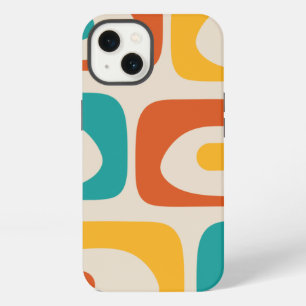 Mid Century Modern Piquet Turquoise Orange iPhone 13 Case