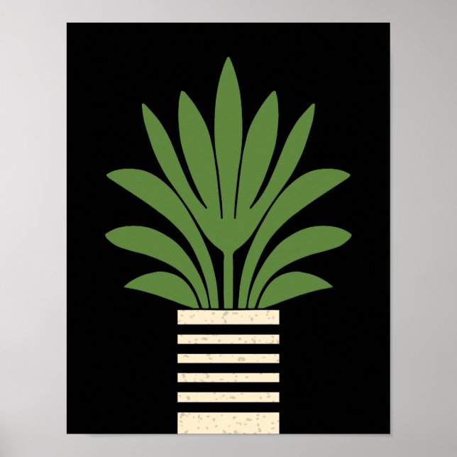 Mid Century Modern Planted Palm Poster (Front)