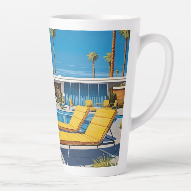 Mid-century Modern Pool Latte Mug (Right)
