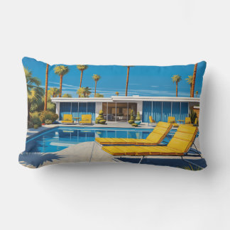 Mid-century Modern Pool Lumbar Pillow