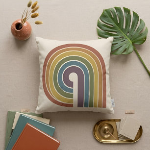 Mid-Century Modern Pride Square Throw Pillow