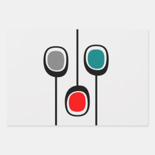 Mid-Century Modern Print    Wrapping Paper Sheets