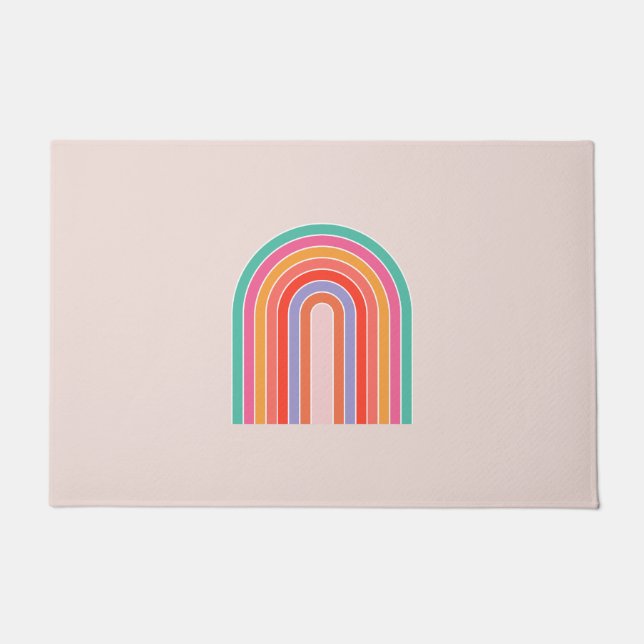 Mid Century Modern Rainbow Doormat (Front)