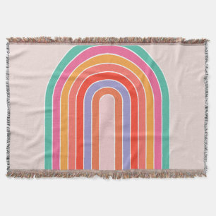 Mid Century Modern Rainbow Throw Blanket