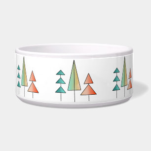 mid century modern rainbow trees blush teal simple