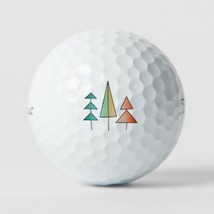 mid century modern rainbow trees blush teal simple golf balls