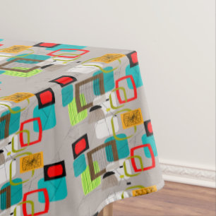 Mid-Century Modern Rectangles Abstract  Tablecloth