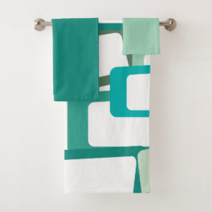 Mid-Century Modern Rectangles Bath Towel Set