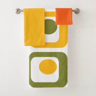 Mid-Century Modern Rectangles Bath Towel Set