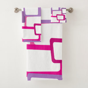 Mid-Century Modern Rectangles Bath Towel Set