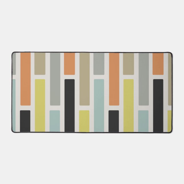 Mid Century Modern Rectangles Desk Mat (Front)