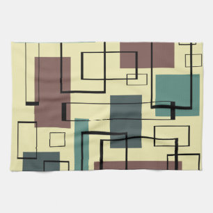 Mid Century Modern Rectangles Kitchen Towel