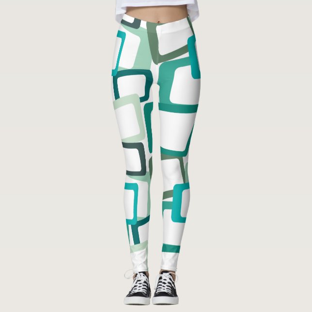 Mid-Century Modern Rectangles Leggings (Front)