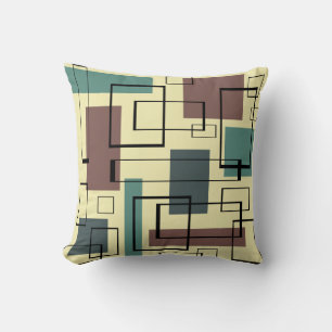 Mid Century Modern Rectangles Throw Pillow