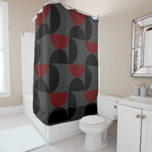 Mid-Century Modern Red Black and Grey
