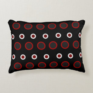 Mid-Century Modern red, black and grey Accent Pillow