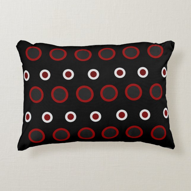Mid-Century Modern red, black and grey    Accent Pillow (Front)