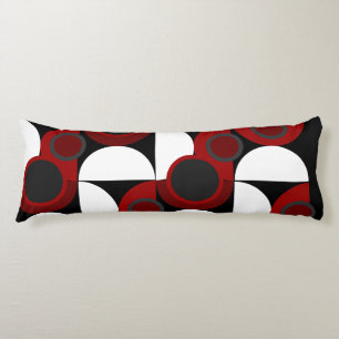 Mid-Century Modern red, black and grey Body Pillow