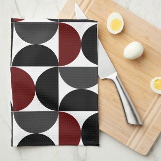 Mid-Century Modern Red Black and Grey Kitchen Towel