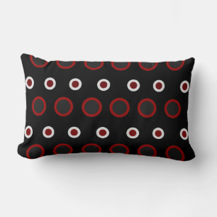 Mid-Century Modern red, black and grey Lumbar Pillow