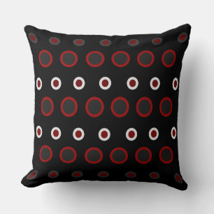 Mid-Century Modern red, black and grey Throw Pillow