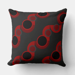 Mid-Century Modern red, black and grey        Throw Pillow