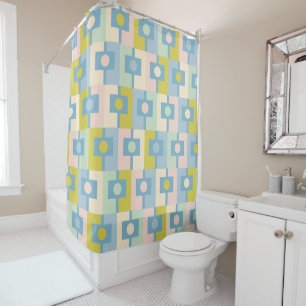 Mid Century Modern Rektangel Geometric Pastel
