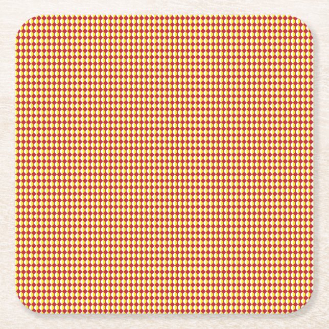 Mid Century Modern Repeat Pattern Square Paper Coaster (Front)