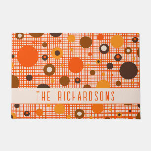 Mid Century Modern Retro Atomic Dots Personalized Doormat