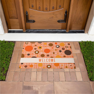 Mid Century Modern Retro Atomic Dots Welcome Doormat
