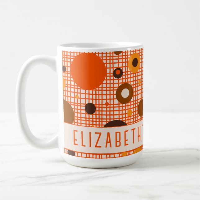 Mid Century Modern Retro Atomic Personalized Coffee Mug (Left)