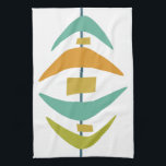 Mid Century Modern Retro Boomerang Kitchen Towel<br><div class="desc">This darling mid century modern kitchen towel features various hanging boomerang and rectangle shapes in a combination of colours - turquoise blue,  orange,  avocado green and blue. This will make a charming addition to your home decor. Part of the Mid Century Vibrant collection.</div>