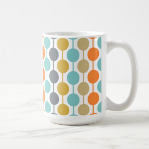 Mid-Century Modern Retro Geometric Circles Pattern Coffee Mug
