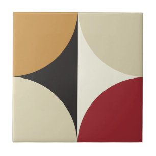 Mid Century Modern Retro Geometric Starburst  Tile