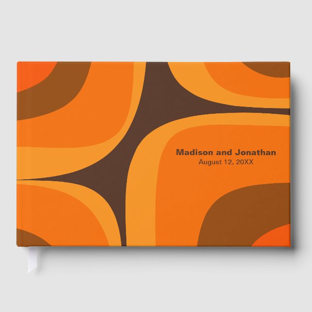 Mid Century Modern Retro Groove Modernist 70s Guest Book (Front)