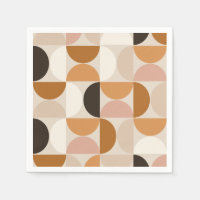 Mid Century Modern Retro Pattern Brown Earth Tones