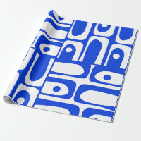 Mid Century Modern Retro Piquet Royal Blue Pattern