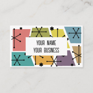 Mid Century Modern Retro Pop Art Multicolored Business Card