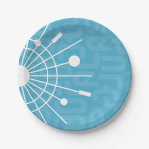 Mid Century Modern Retro Sputnik Snowflake MOD Paper Plate