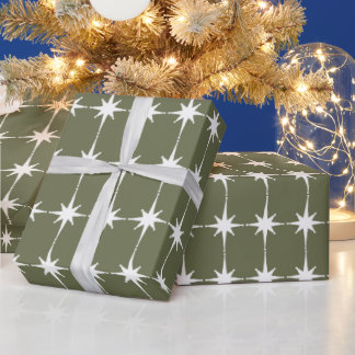 Mid-century Modern Retro Star Pattern Wrapping Paper