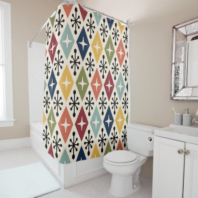 Mid Century Modern Retro Starburst Pattern (In Situ)