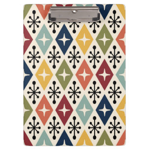 Mid Century Modern Retro Starburst Pattern Clipboard