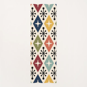 Mid Century Modern Retro Starburst Pattern Yoga Mat