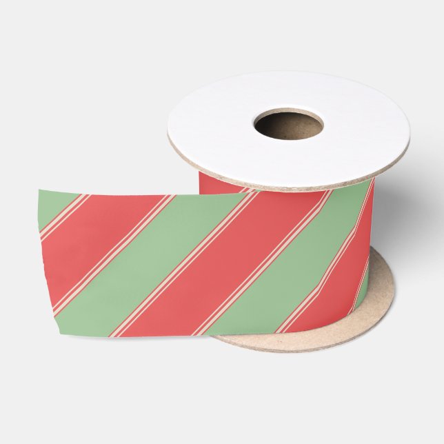 Mid-Century Modern Retro Stripes Satin Ribbon (Spool)
