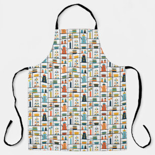 Mid Century Modern Retro Stylish Kitchen Shelves Apron