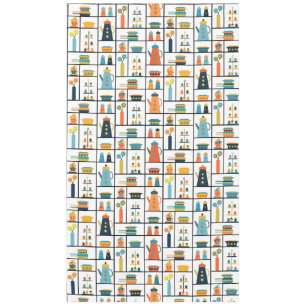Mid Century Modern Retro Stylish Kitchen Shelves Tablecloth
