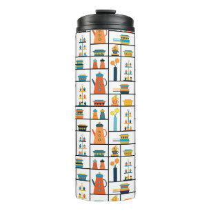 Mid Century Modern Retro Stylish Kitchen Shelves Thermal Tumbler