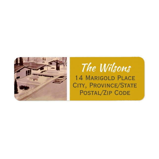 Mid Century Modern Return Address Label (Devant)