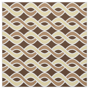 Mid-Century Modern Ribbons, taupe and brown Fabric